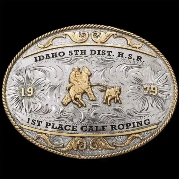 Our Wylie Belt Buckle is a true classic beauty.
Crafted on a German Silver base and hand-engraved by our expert craftsmen, this buckle features a traditional rope edge in Jeweler's Bronze, a detailed figure, and Western-inspired scrollwork. The lette
